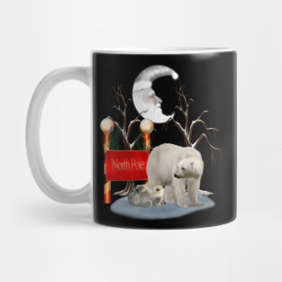 Merry Christmas, polar bear with cub Mug
